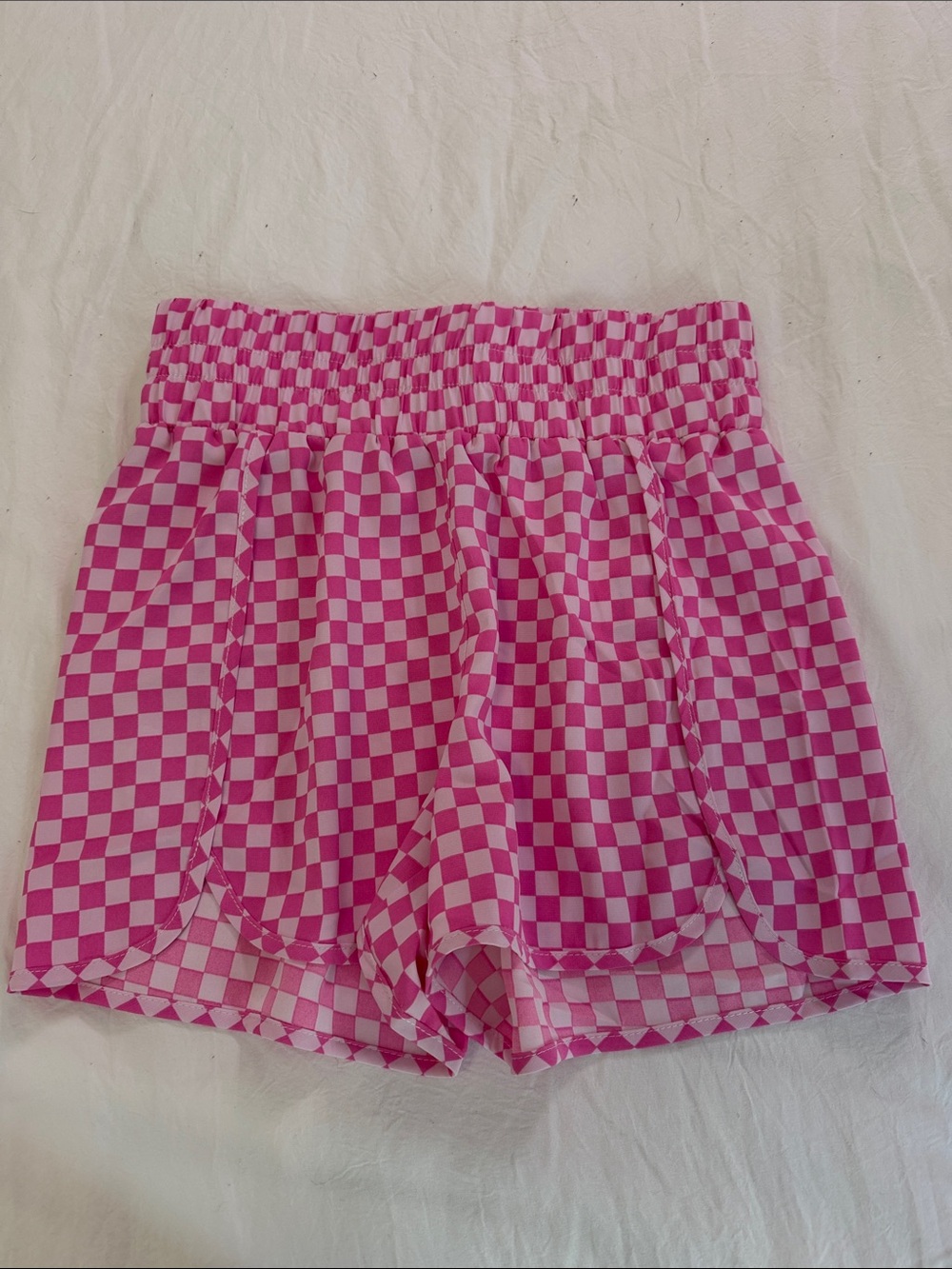 Pink Checkered Women's Shorts